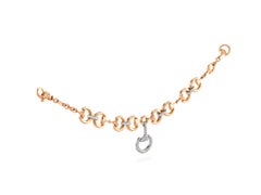 Ubaldi Gioielli 18 Karat Gold Bracelet Horse Bit Fusion Horseshoe with Diamonds