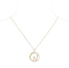 Ubaldi Gioielli 18 Karat Gold Equestrian Horse Pendant Diamonds