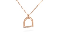 Ubaldi Gioielli 18 Karat Gold Equestrian Stirrup Pendant Diamonds