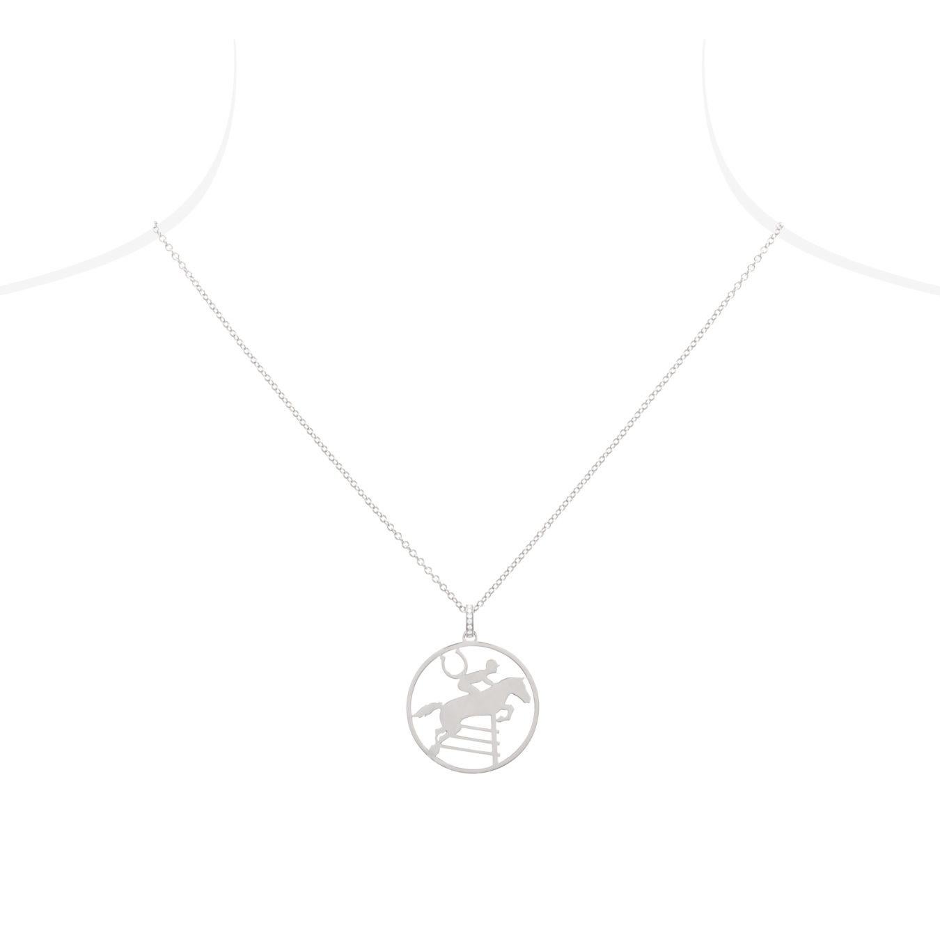 here we propose an Handmade in Italy,  Ubaldi Gioielli
Rolo chain in White gold 18k 
Mounted on the eyelet is a row of diamonds G color and purity VVs of 0.12 Ct.
Adaptable length, horse bit clasp detail.

The medals achieved by our Master Jewelers,