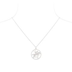 Ubaldi Gioielli 18 Karat WG Gold Equestrian Horse Showjumping Pendant Diamond