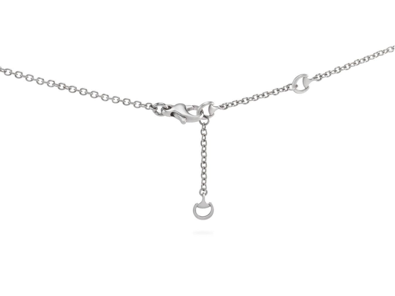 Arts and Crafts Ubaldi Gioielli 18kt WG Gold Equestrian Horse Showjumping Pendant Diamond For Sale