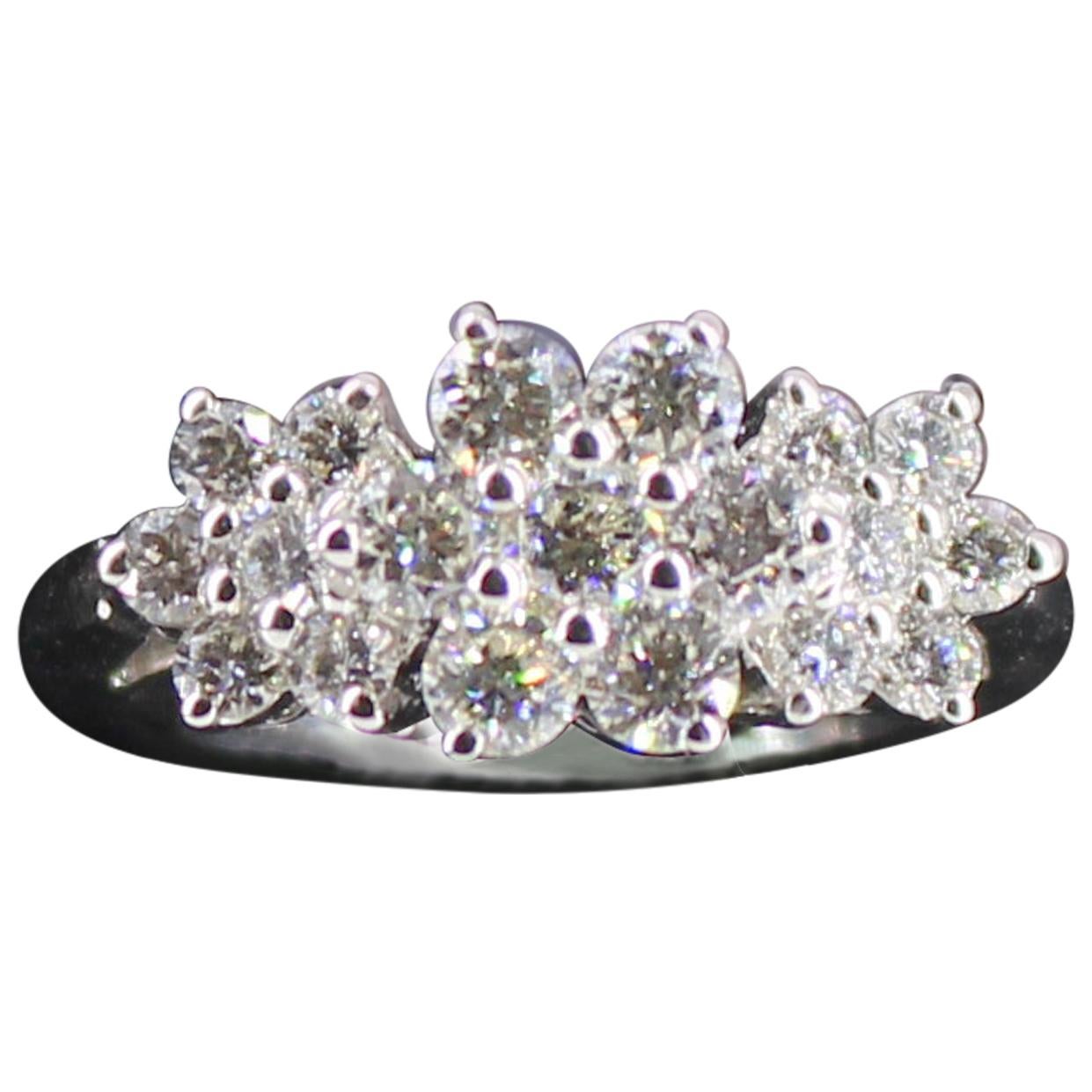 Ubaldi Gioielli Diamonds Engagement Ring, White Gold 1.50 Carat Diamonds G VS For Sale