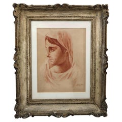 Ubaldo Oppi, ritratto "volto di donna", 1928