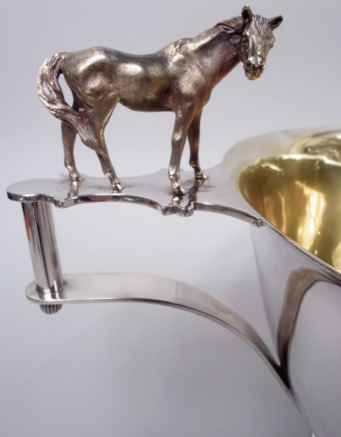 Ubaldo Vitali Große Contemporary Classical Horse Trophy Schale (amerikanisch) im Angebot