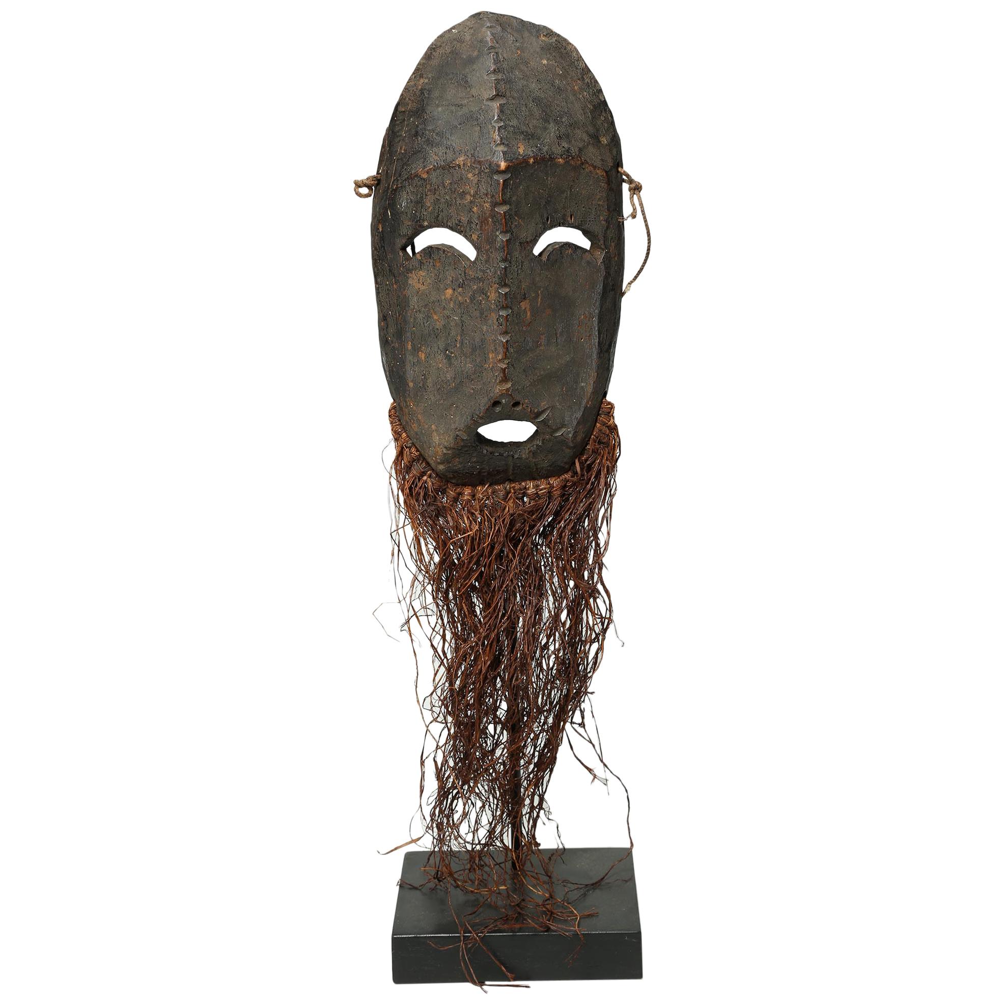 Ubangi Congo Wood Mask with Beard, Early 20th century, Africa For Sale