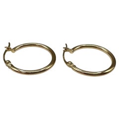 ube Hoop Earrings 14kt Yellow Gold 20mm 2.1mm 1.5g Hollow New