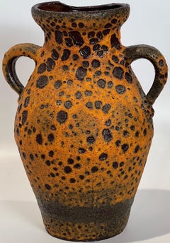 Übelacker Ü-Keramik Robot vase rare form 1838/25 Orange Brown " Rosey "