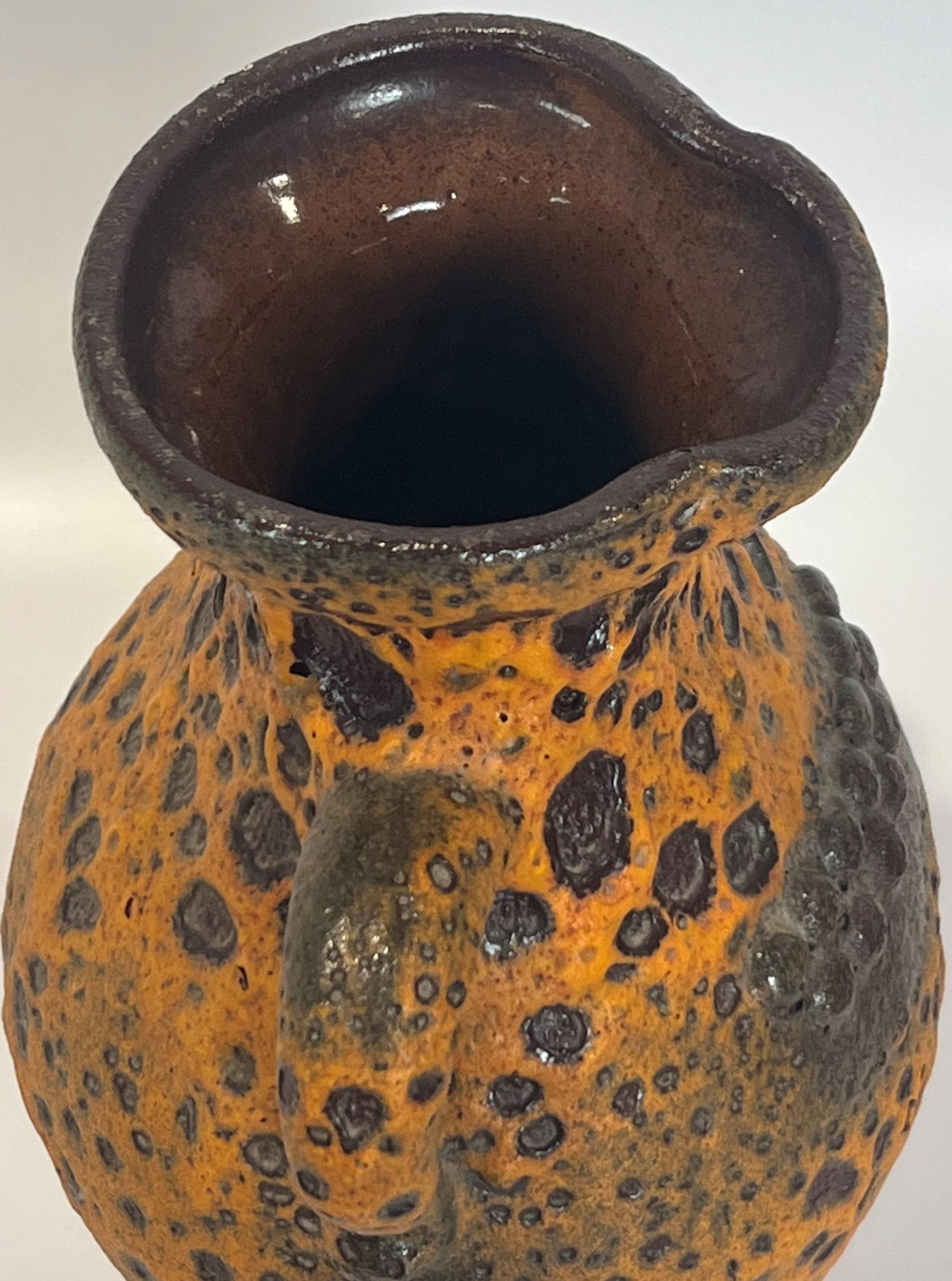 Übelacker Ü-Keramik Robot vase rare form 1838/25 Orange Brown 