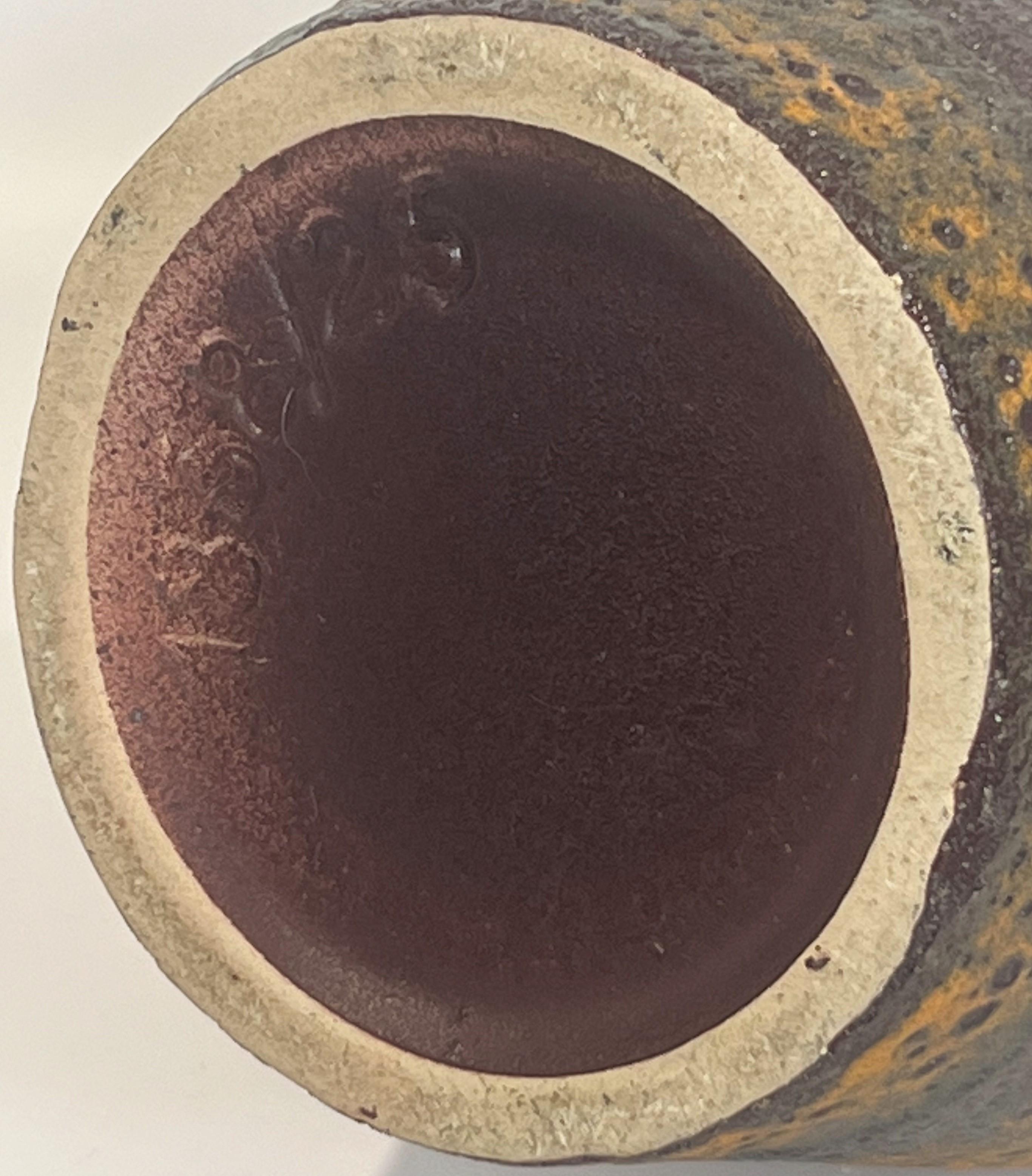 Late 20th Century Übelacker Ü-Keramik Robot vase rare form 1838/25 Orange Brown 