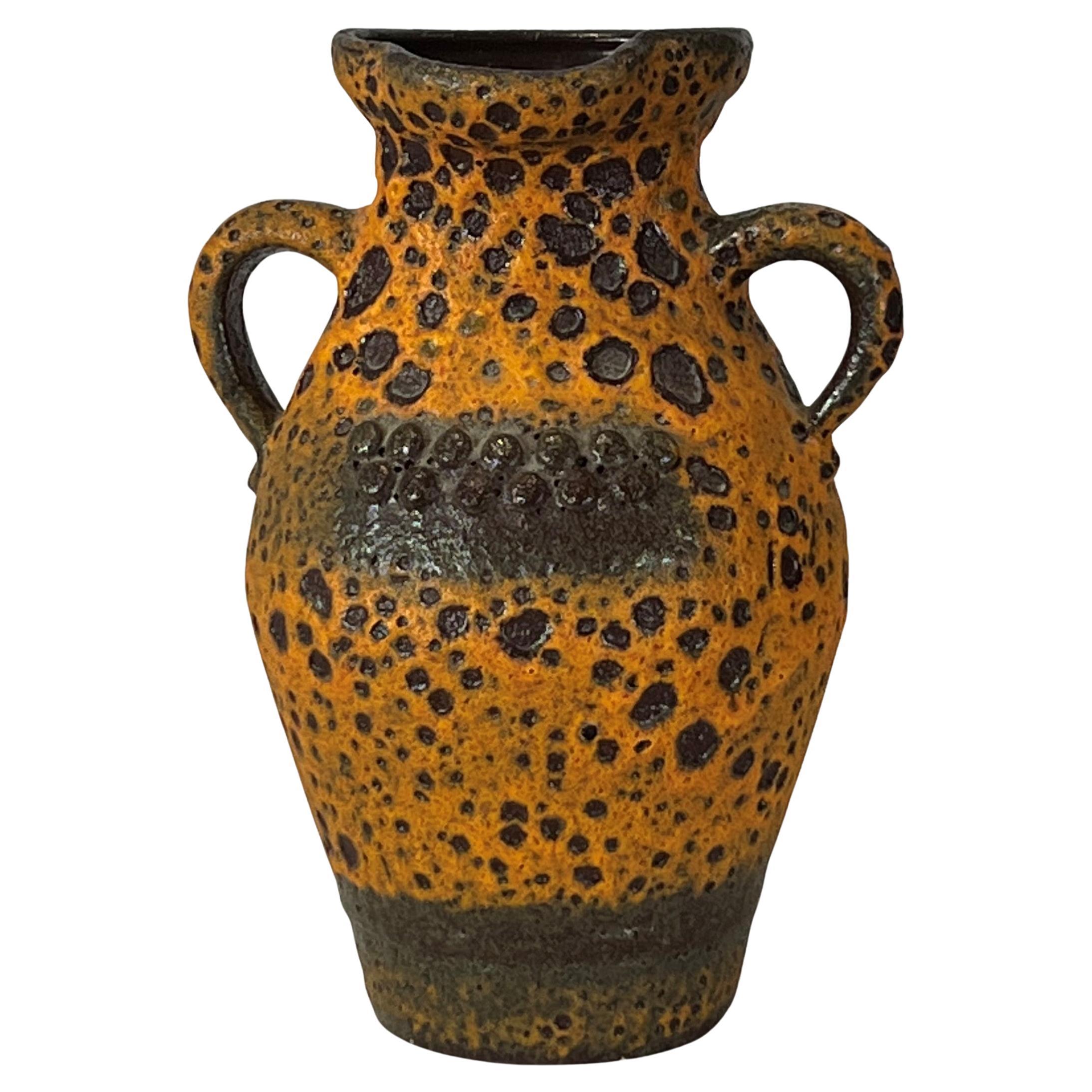 Übelacker Ü-Keramik Robot vase rare form 1838/25 Orange Brown " Rosey "