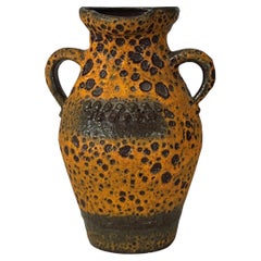 Übelacker Ü-Keramik Roboter Vase seltene Form 1838/25 Orange Braun "" Rosey ""