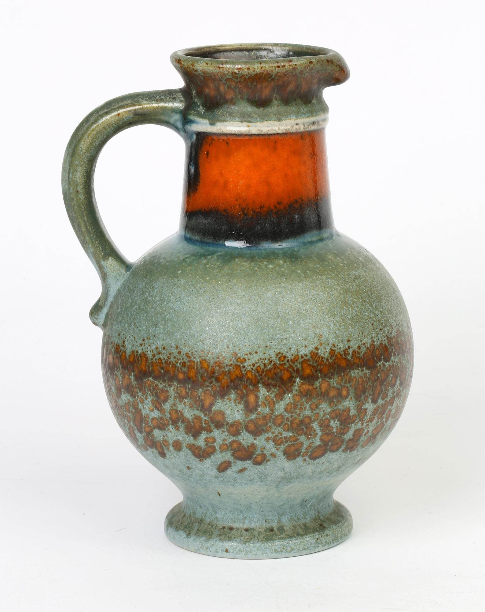 Ubelacker West German Midcentury Art Pottery Handled Vase 6