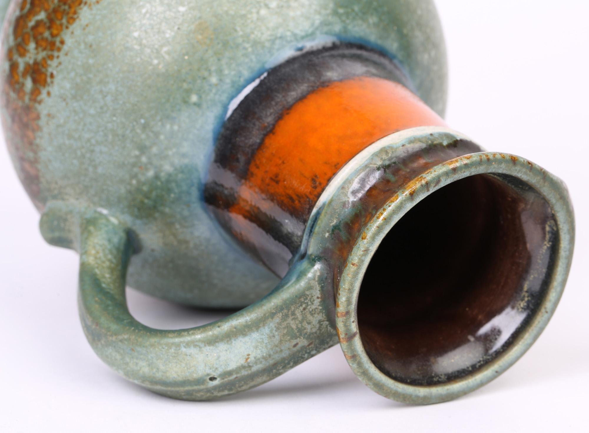 Ubelacker West German Midcentury Art Pottery Handled Vase 8