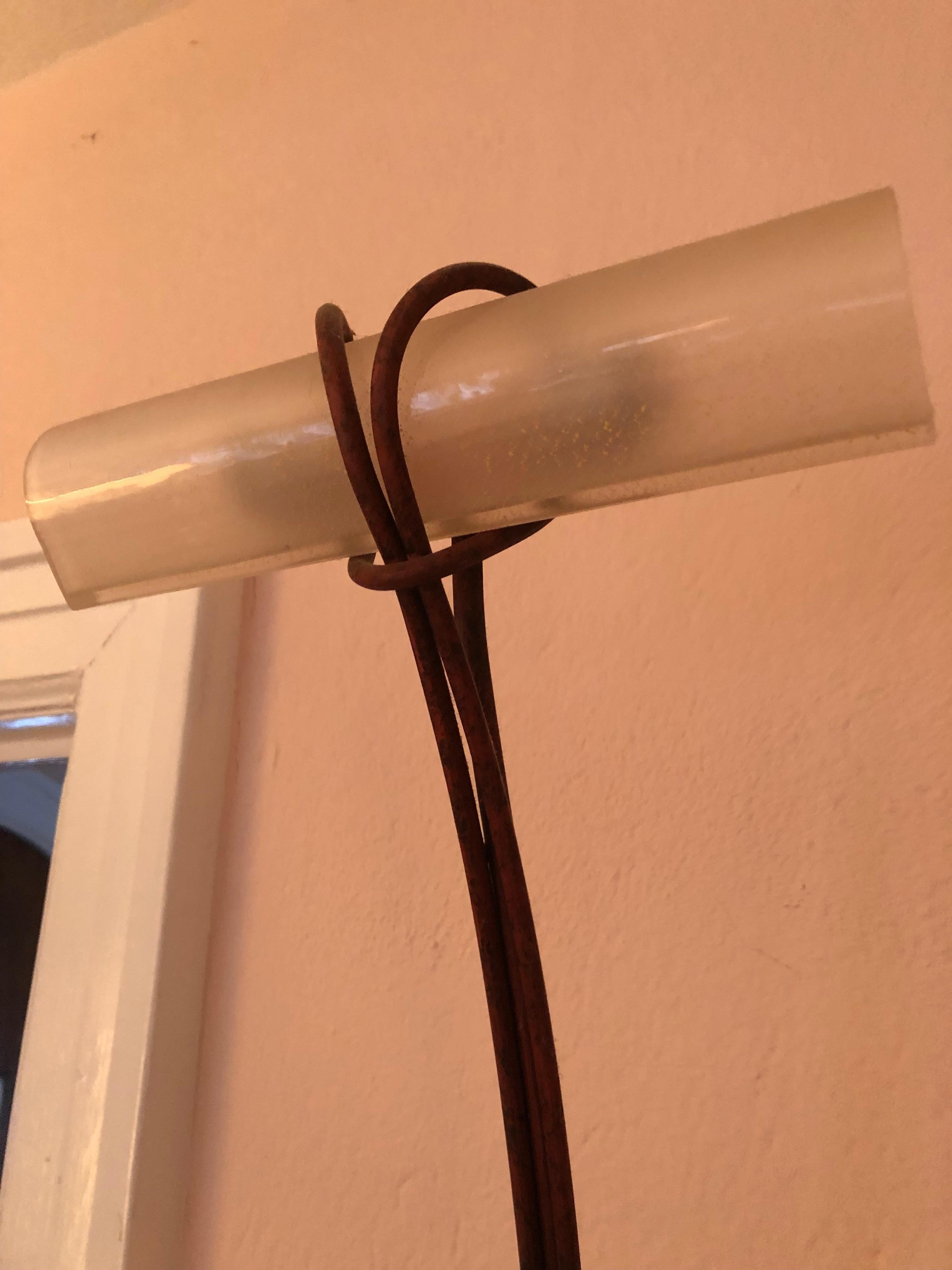 Modern Uber Chic Elongated Vintage Bronze Italian Wall Sconce For Sale