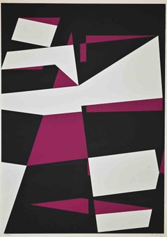  Violet Composition - Original Screen Print by Uberto Maria Casotti - 1971