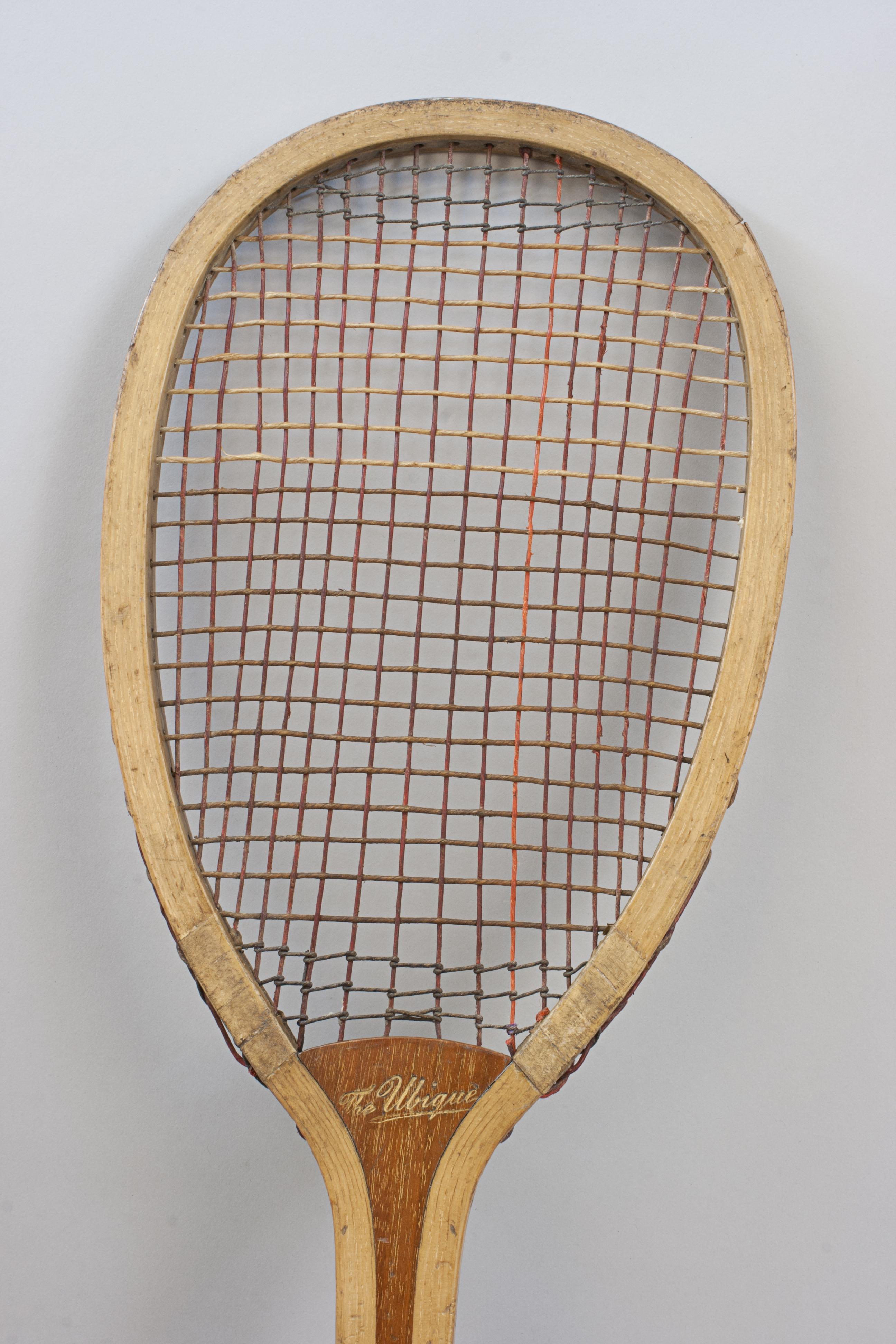 Ubique Fishtail Lawn Tennis Racket In Good Condition For Sale In Oxfordshire, GB