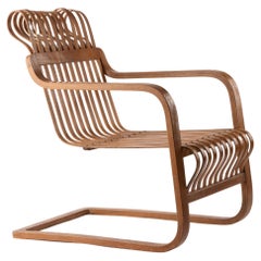 Ubunji Kidokoro Cantilever Bamboo Armchair, circa 1937