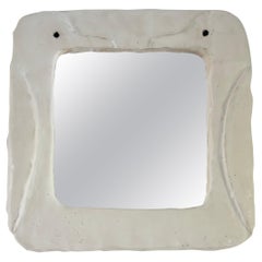 Uccelini French Contemporary Ceramic Mirror by Renzo Maar