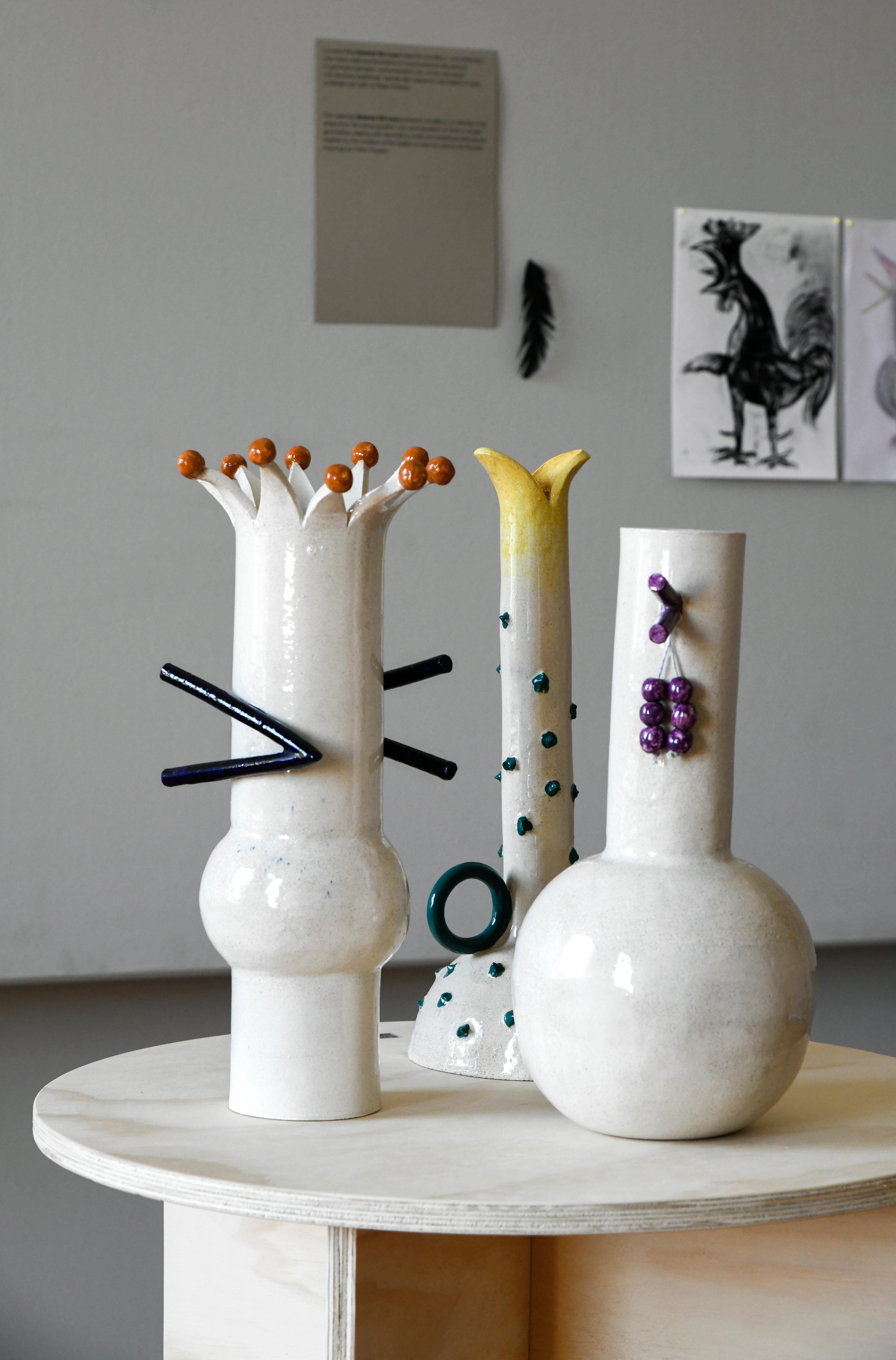 Ceramic Uccellacci - Vase 1/3 For Sale
