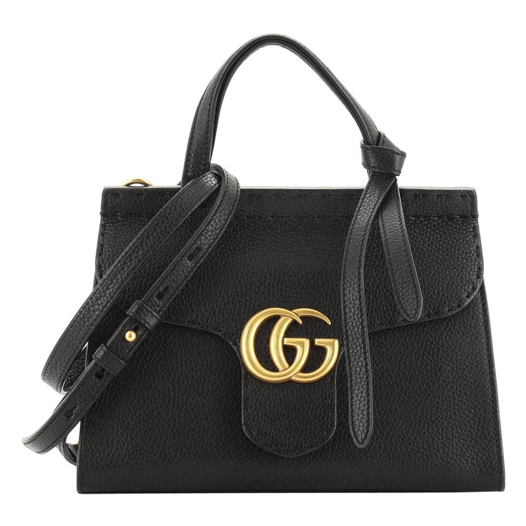 ucci GG Marmont Top Handle Bag Leather Mini at 1stDibs | gucci marmont