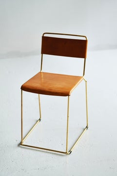 UCCIO Chair Brass and Leather