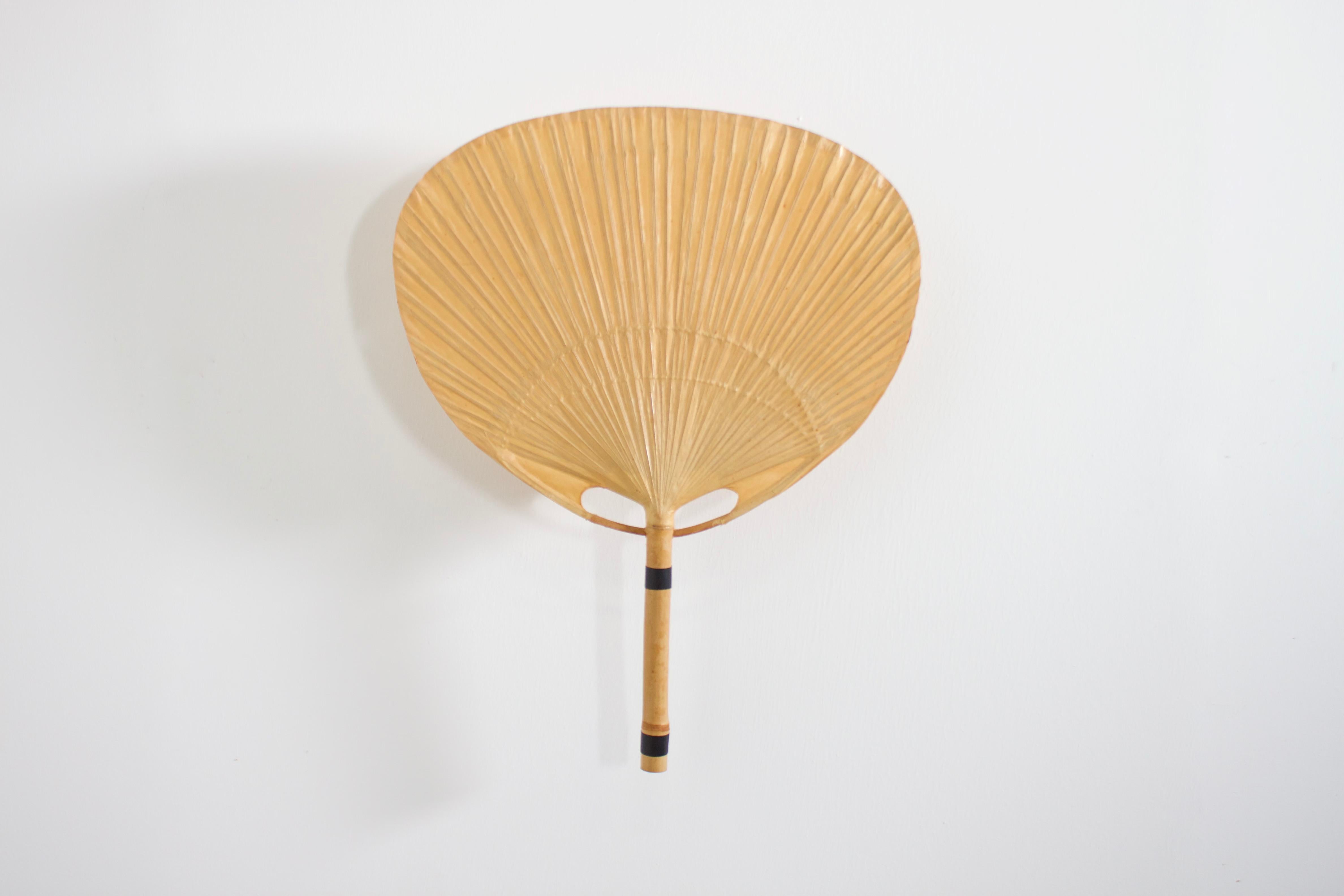 German Uchiwa Fan Wall Lamp by Ingo Maurer, 1974