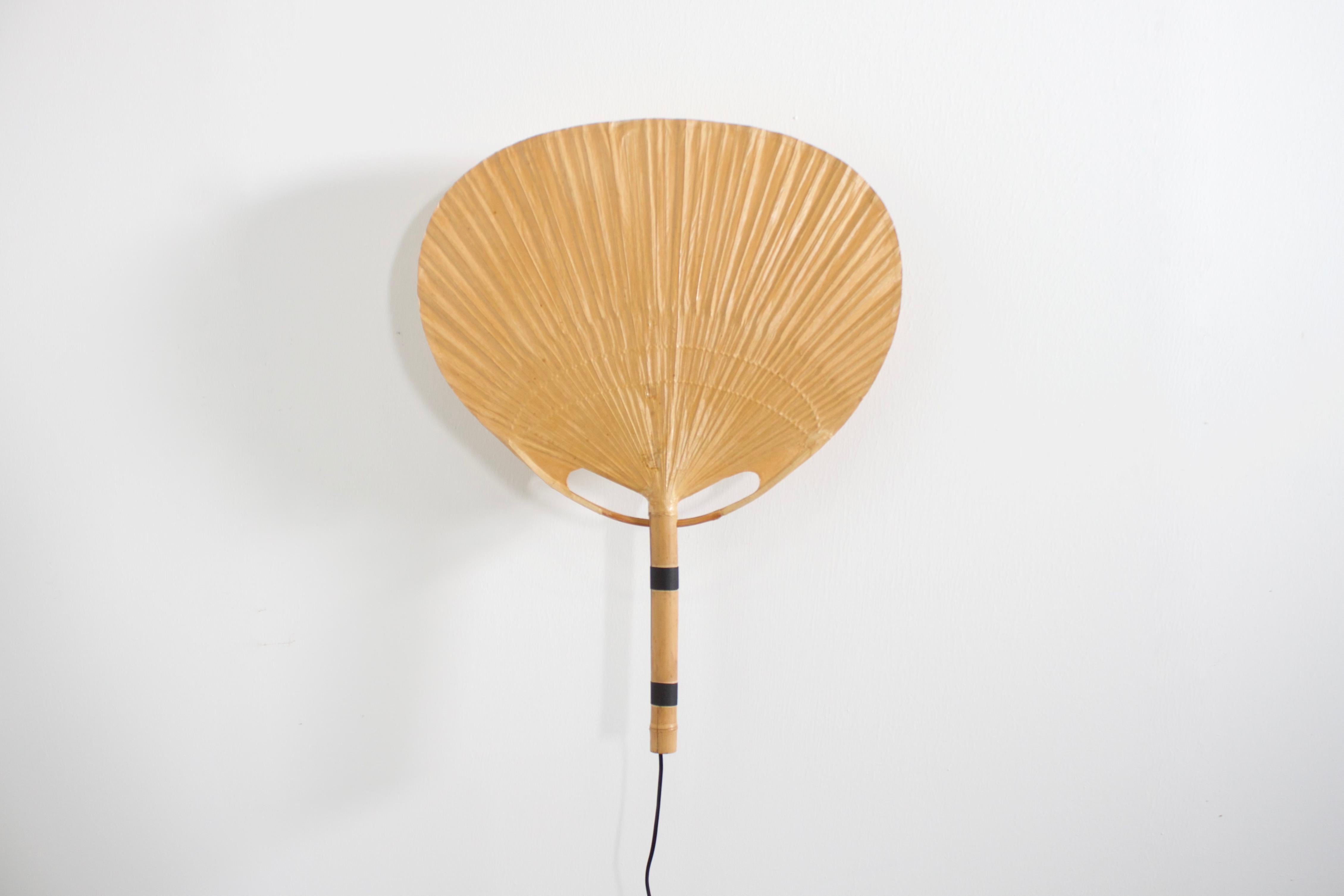 German Uchiwa Fan Wall Lamp by Ingo Maurer, 1974