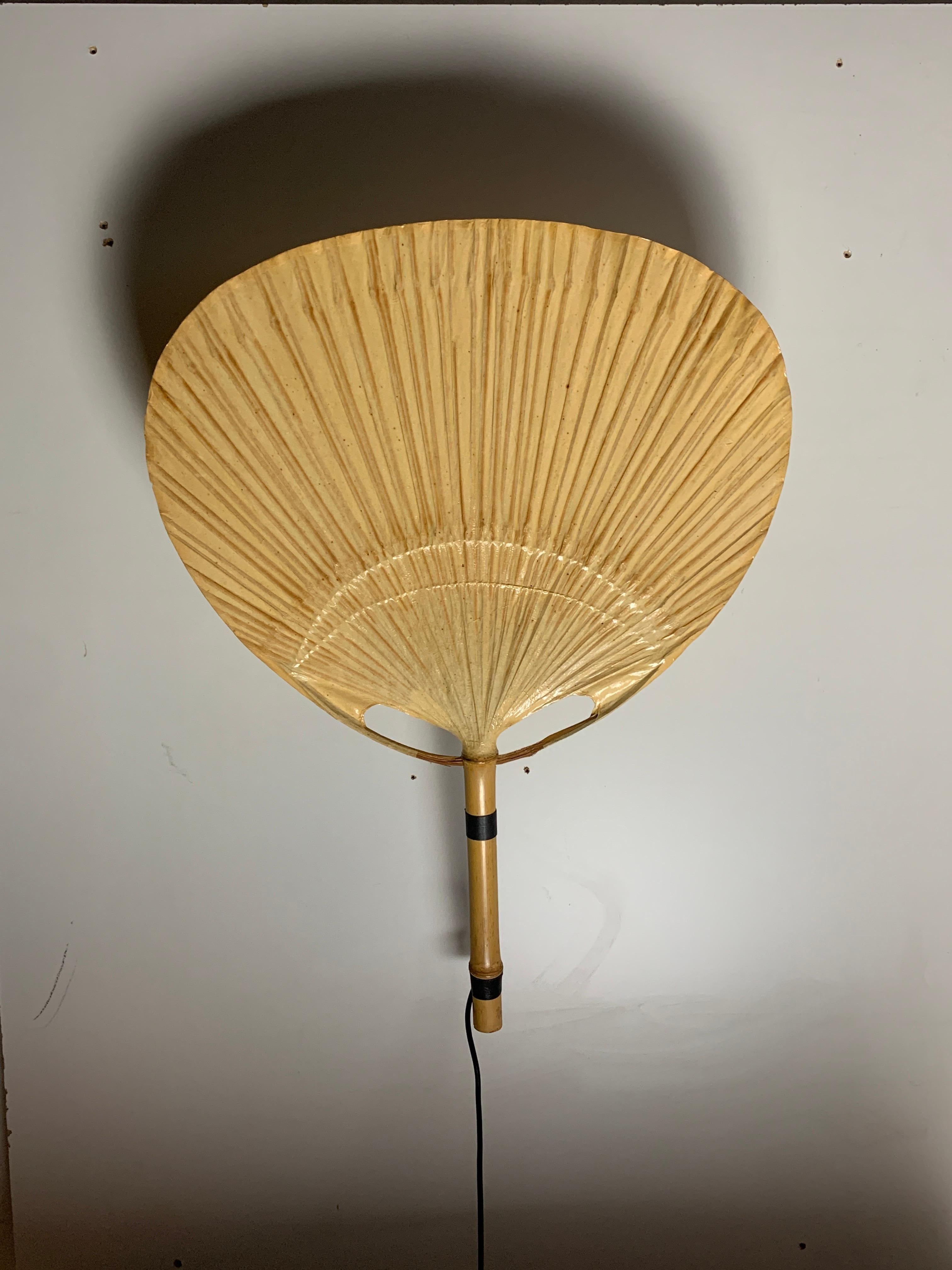 Tedesco Lampada da parete a ventaglio Uchiwa di Ingo Maurer per Design M, anni '70