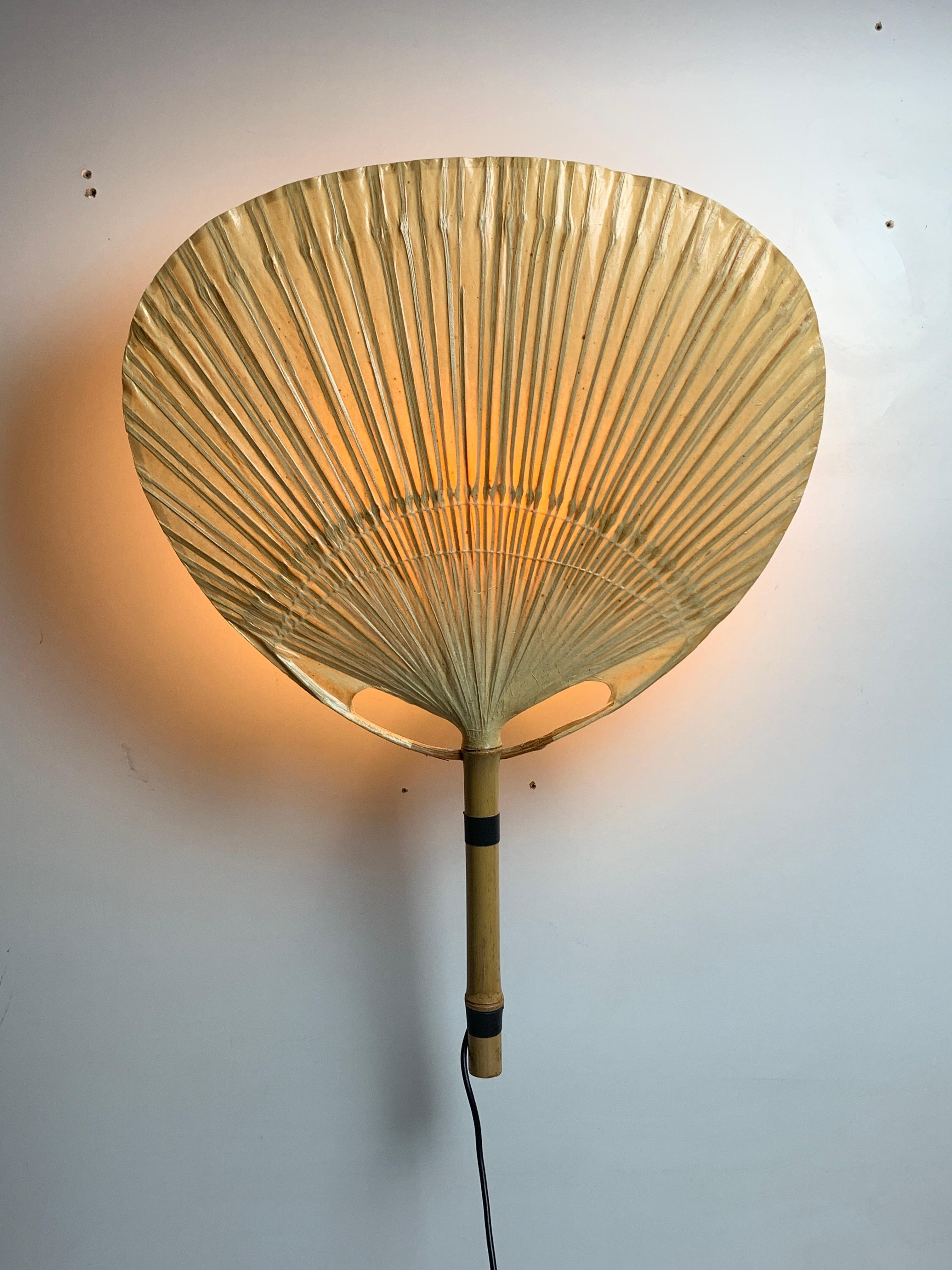 Fine XX secolo Lampada da parete a ventaglio Uchiwa di Ingo Maurer per Design M, anni '70