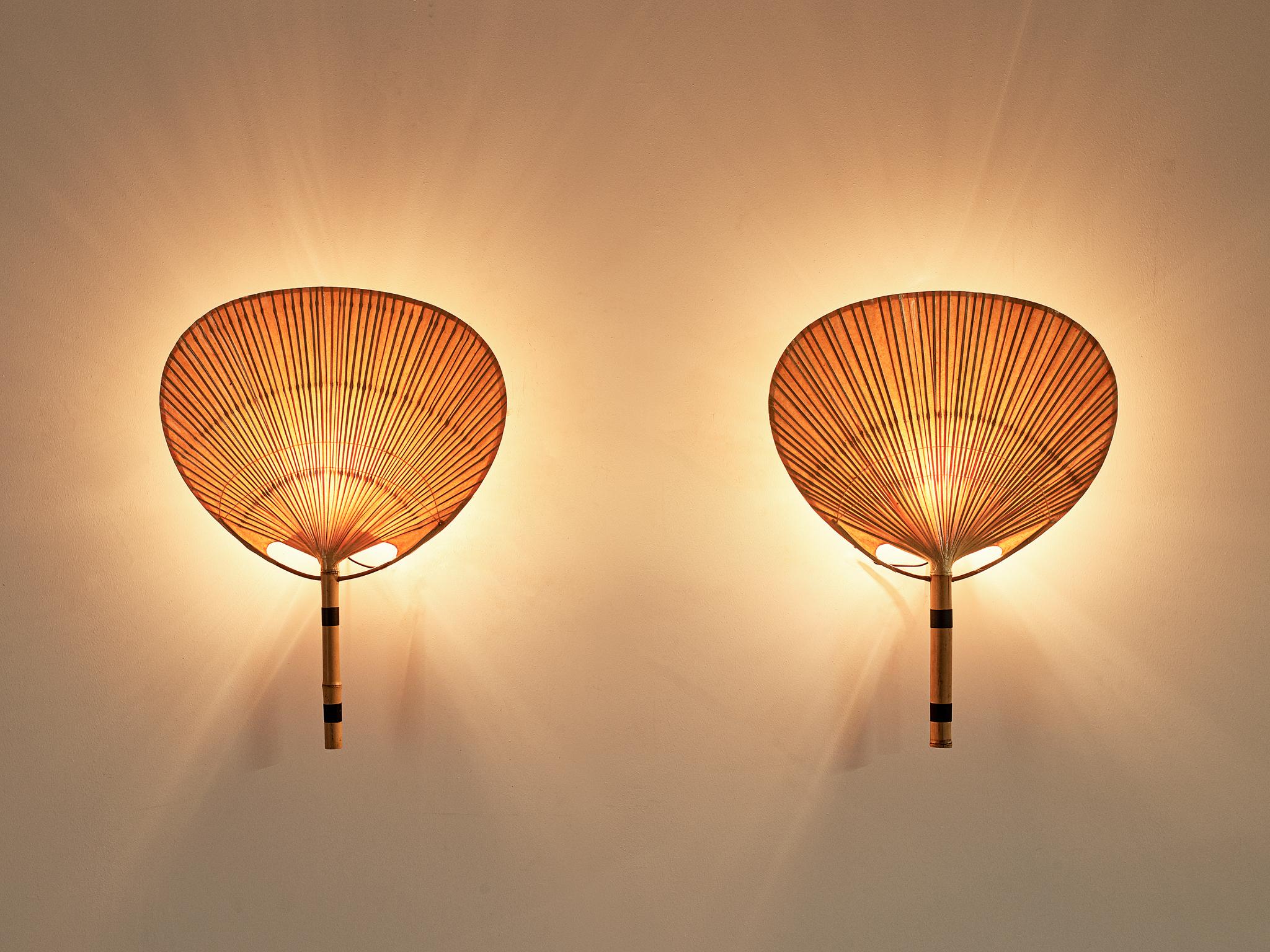 German 'Uchiwa III' Pair of Wall Sconces by Ingo Maurer