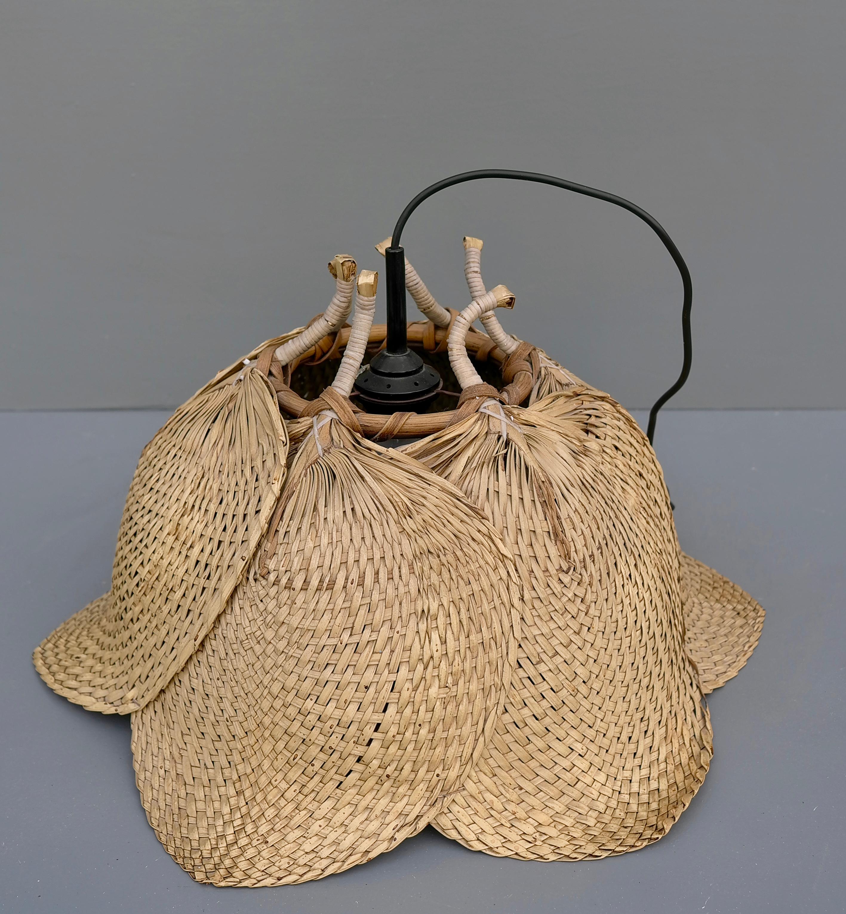 Mid-20th Century Uchiwa Mid-Century Pendant Chandelier in Style of Ingo Maurer, 1960's