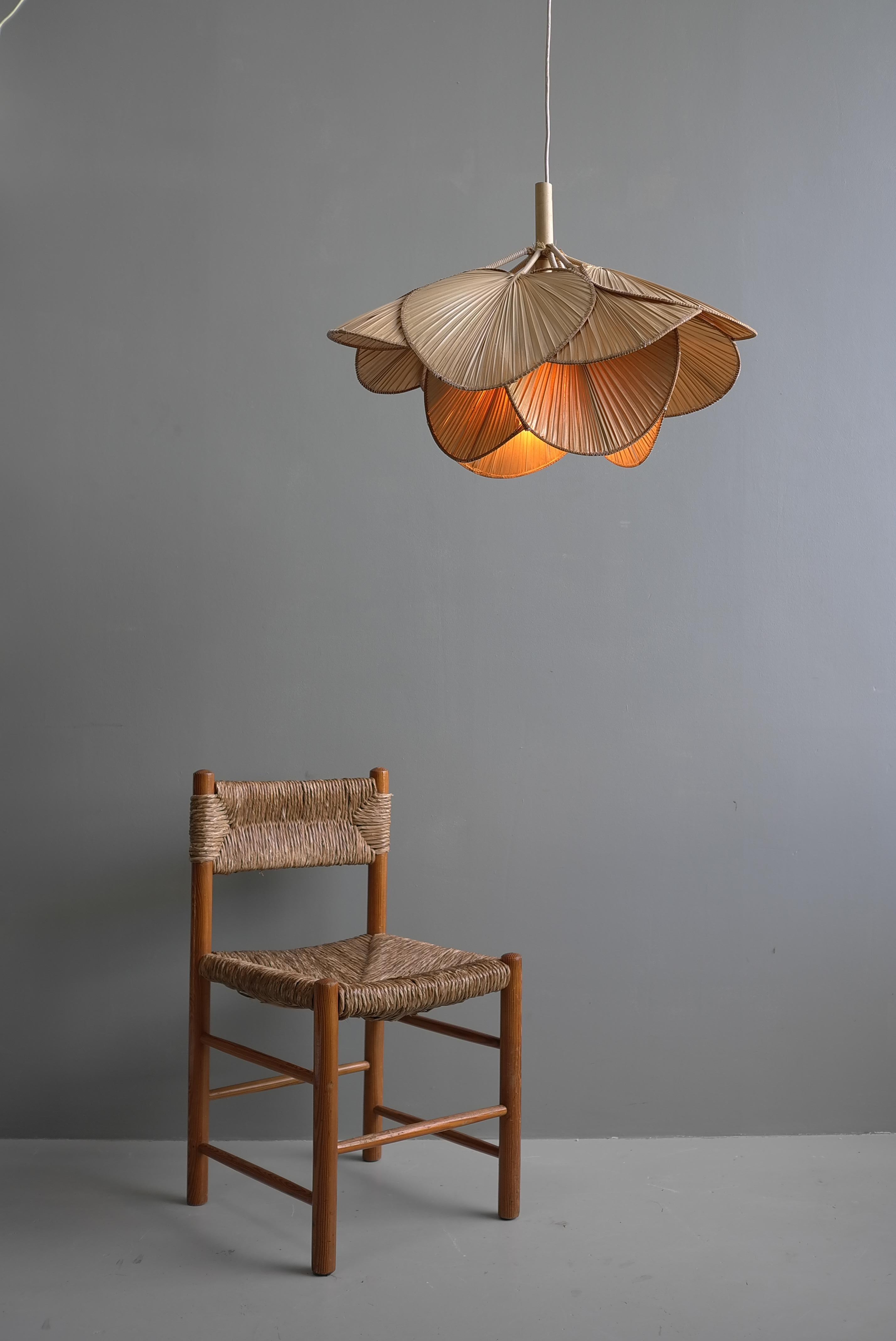 Uchiwa Mid-Century Pendant Lamp attributed to Ingo Maurer, 1970 2