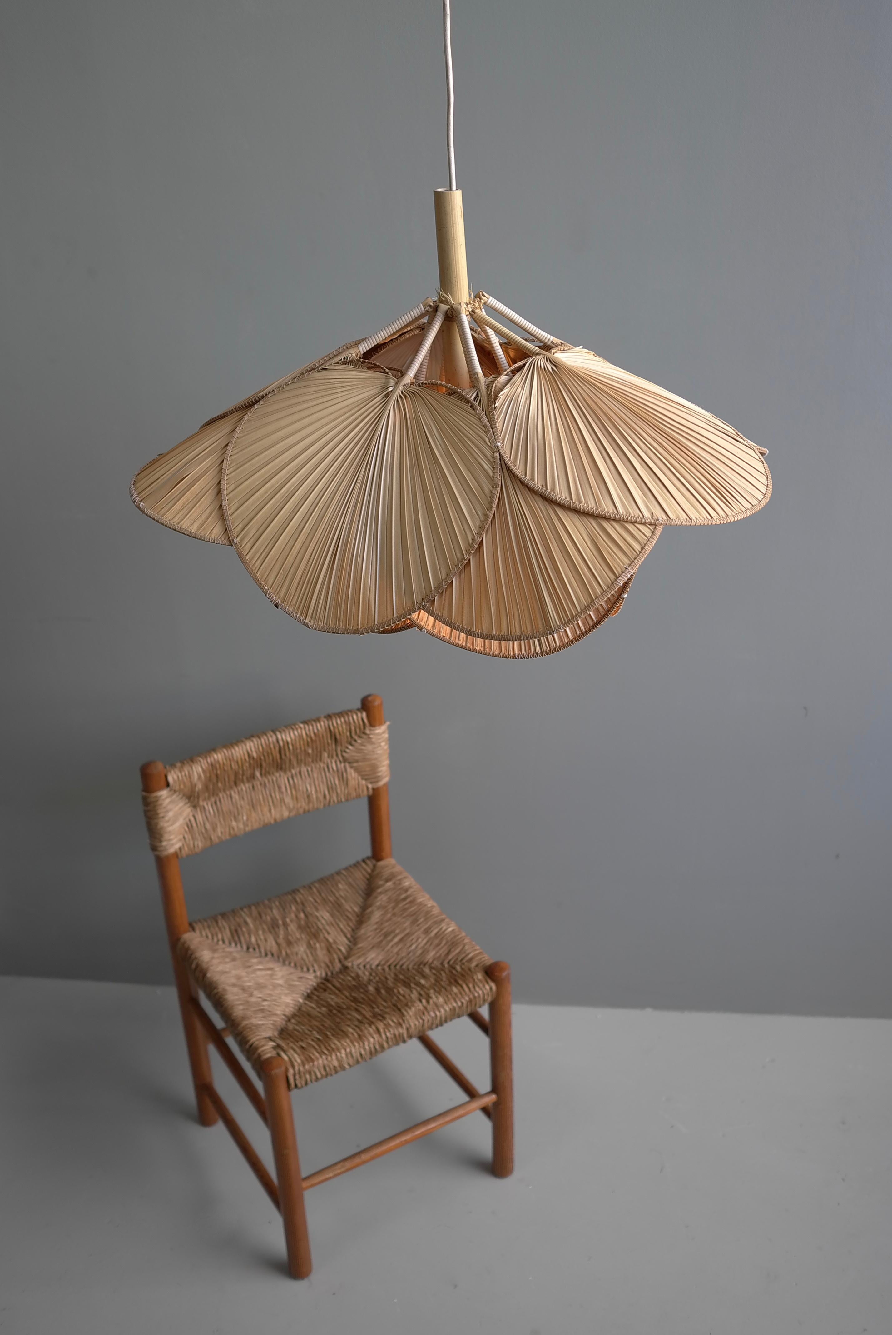 Uchiwa Mid-Century Pendant Lamp attributed to Ingo Maurer, 1970 6