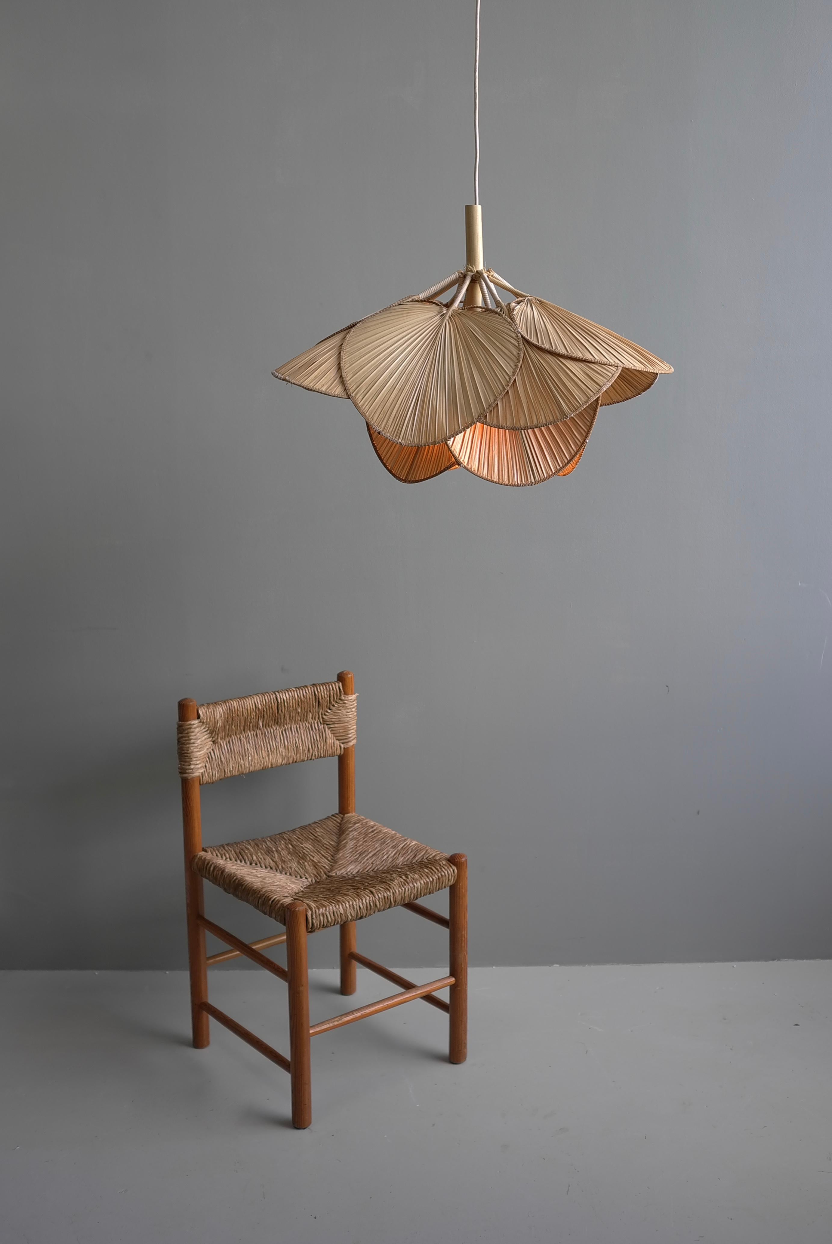 Mid-Century Modern Uchiwa Mid-Century Pendant Lamp attributed to Ingo Maurer, 1970