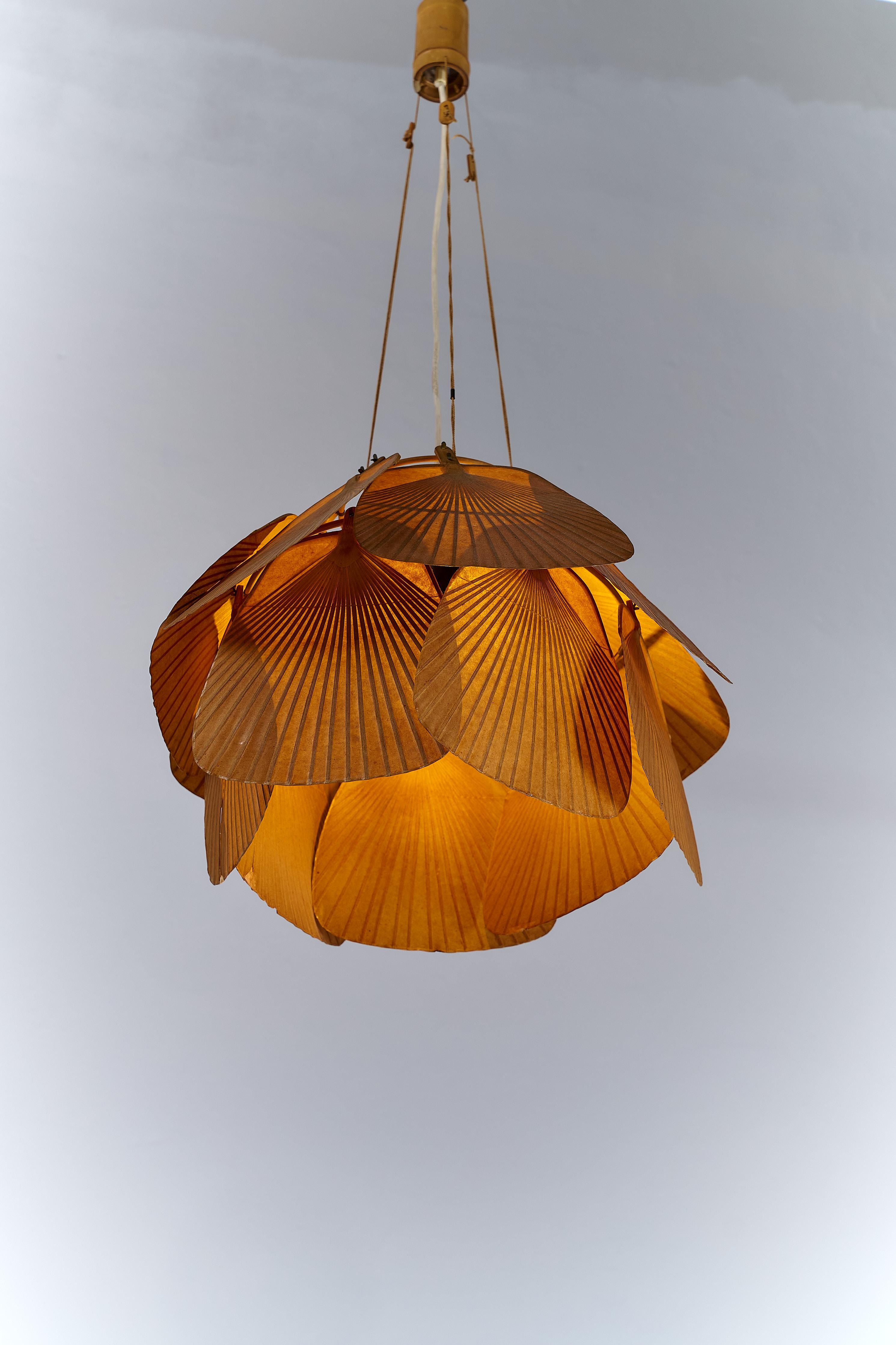 Uchiwa Series Chandelier by Ingo Maurer for Design M, Germany, 1970's In Good Condition For Sale In Melbourne, VIC