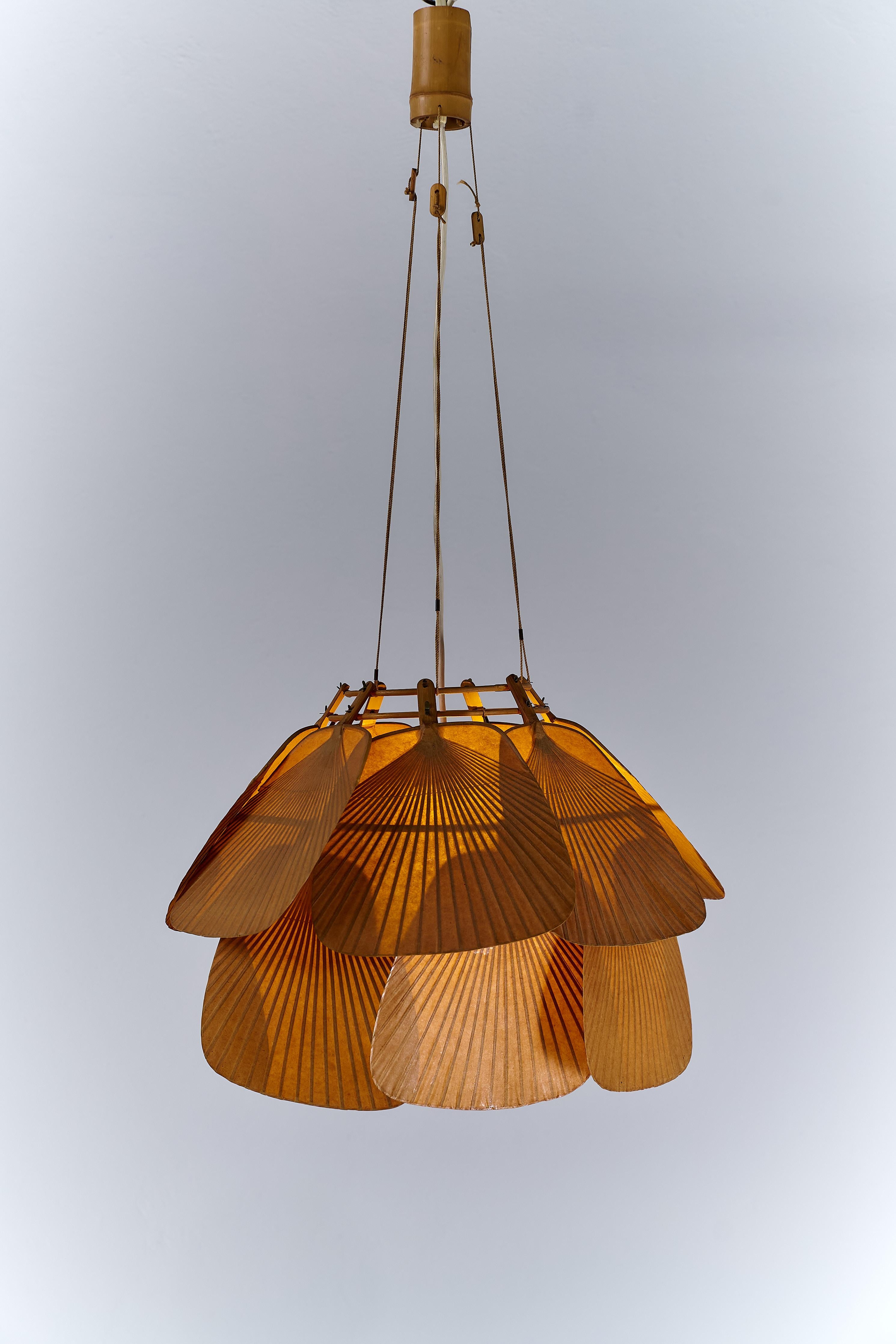 20th Century Uchiwa Series Chandelier by Ingo Maurer for Design M, Germany, 1970's For Sale