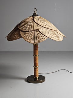 Uchiwa style Miranda AB table lamp, Sweden, 1960s