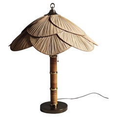 Uchiwa style Miranda AB table lamp, Sweden, 1960s