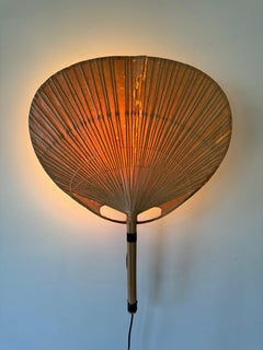 Uchiwa Wall Lamp by Ingo Maurer, Bamboo, Mid-Century Modern, 1980