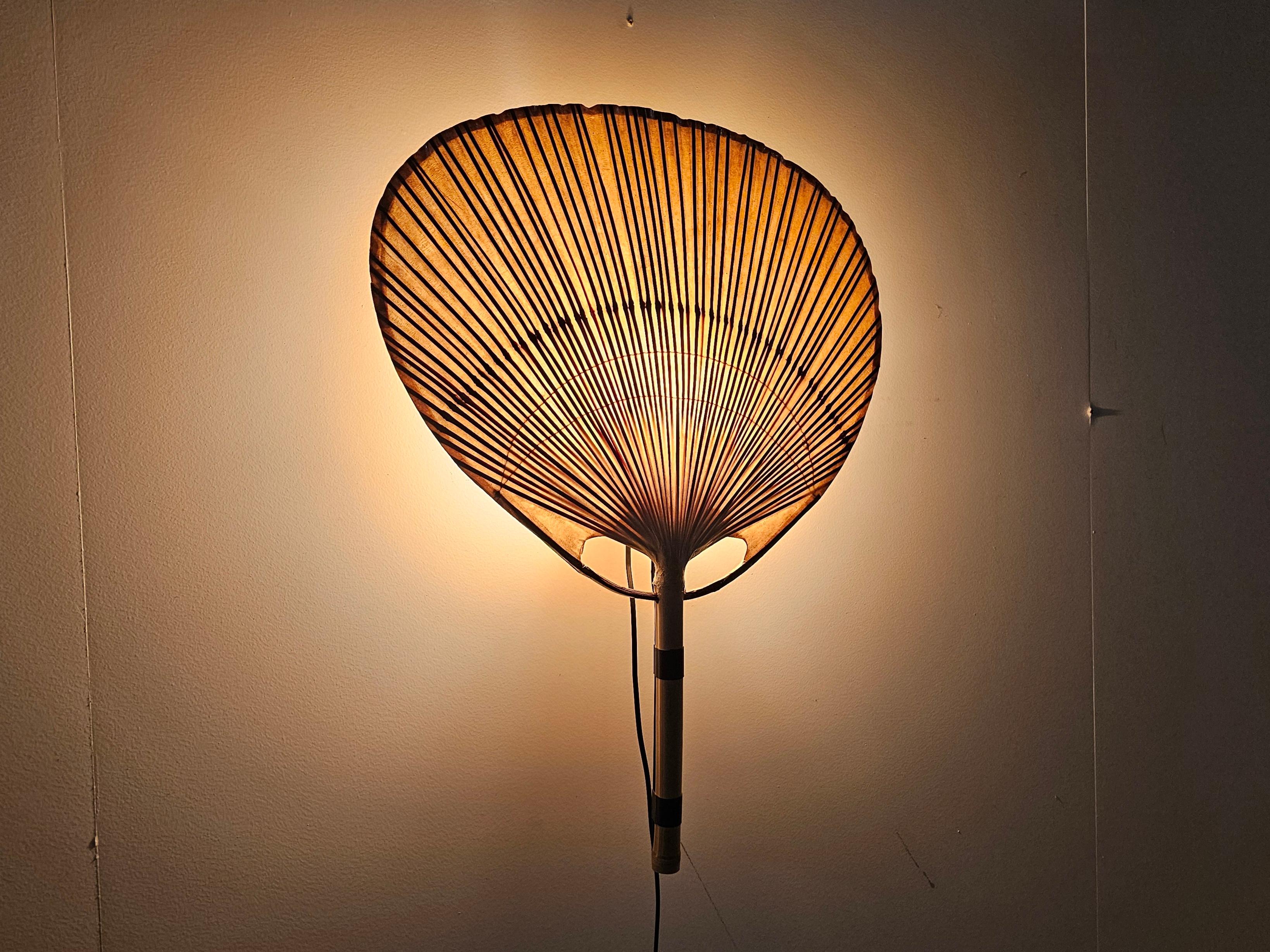 Mid-Century Modern Uchiwa Wall Light by Ingo Maurer for M Design, Germany, 1970s
