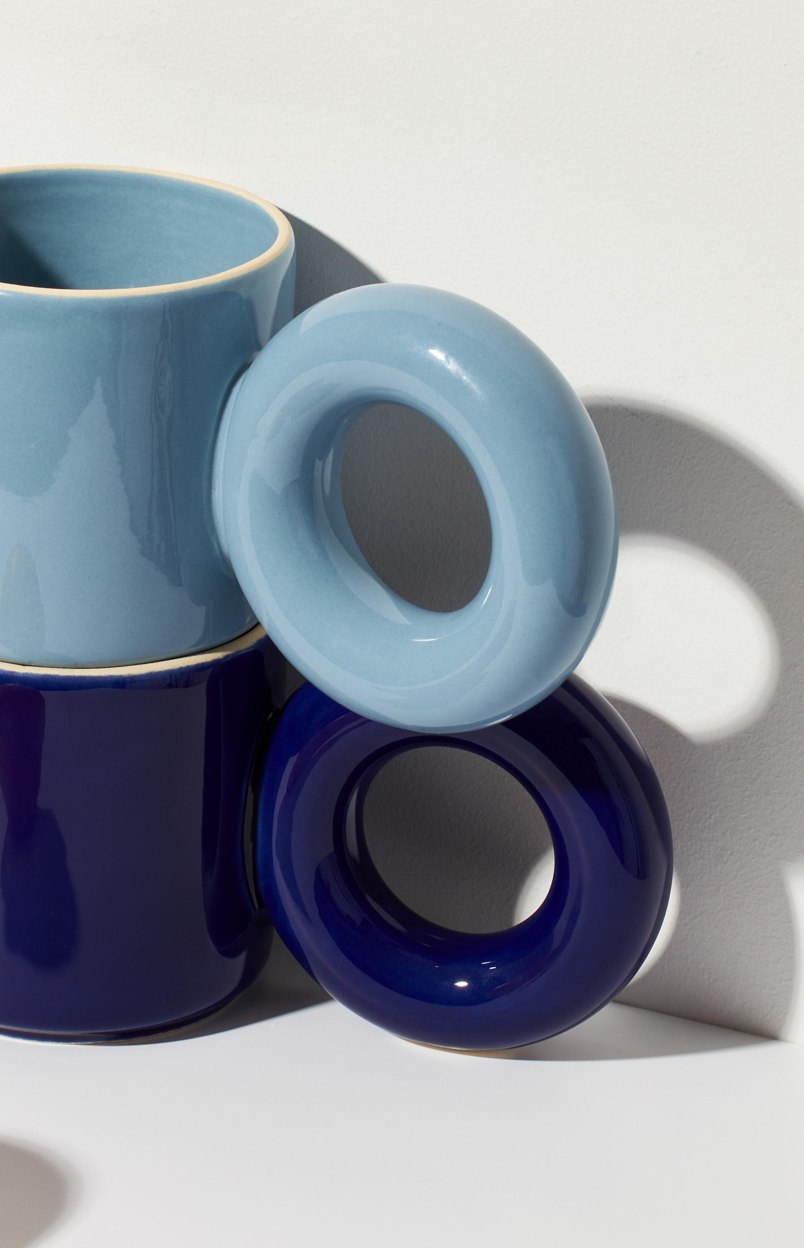 Modern UCHO Mug / Denim / Kobalt / set of 2 by Malwina Konopacka For Sale