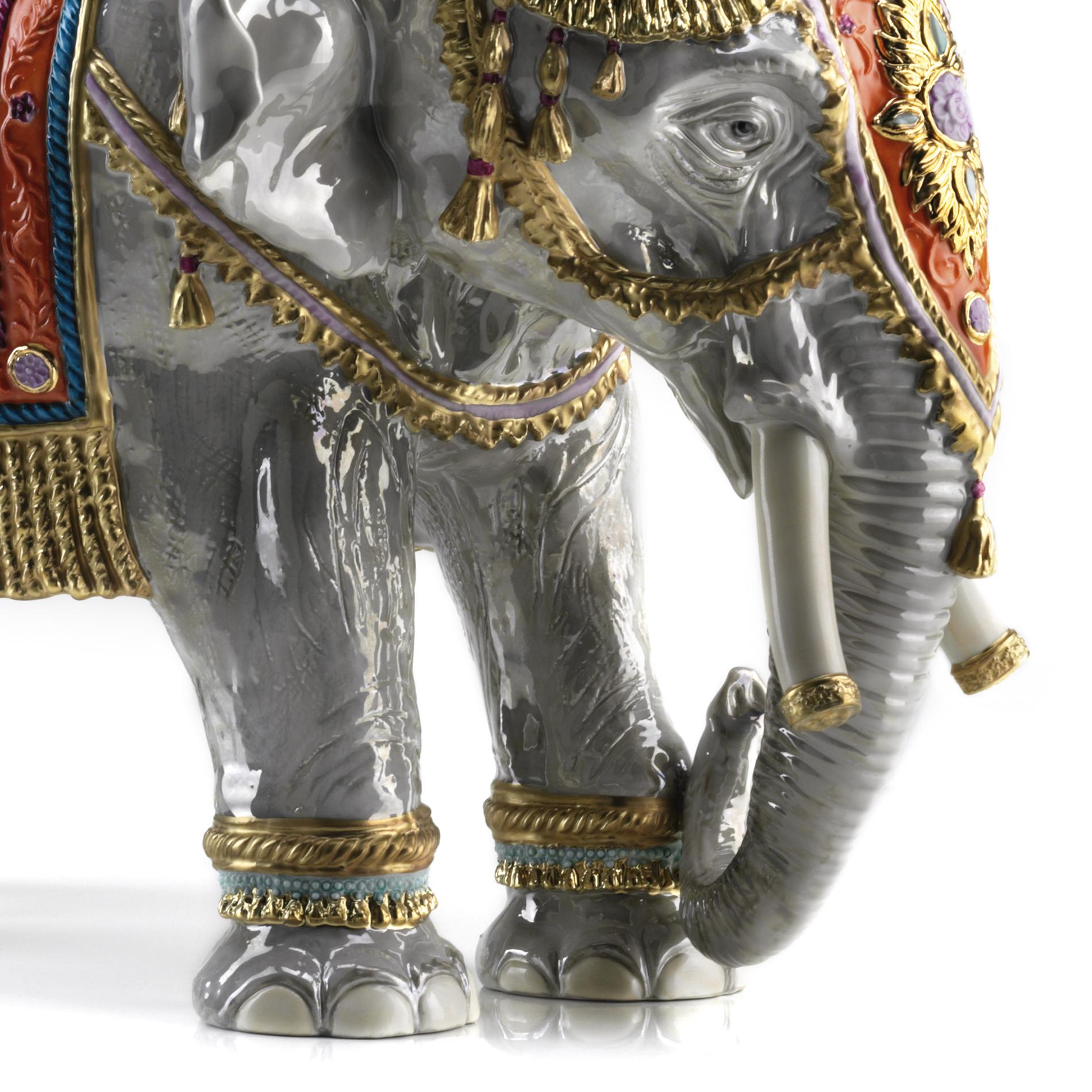 Hand-Crafted Udaipur Red Elephant Sculpture For Sale