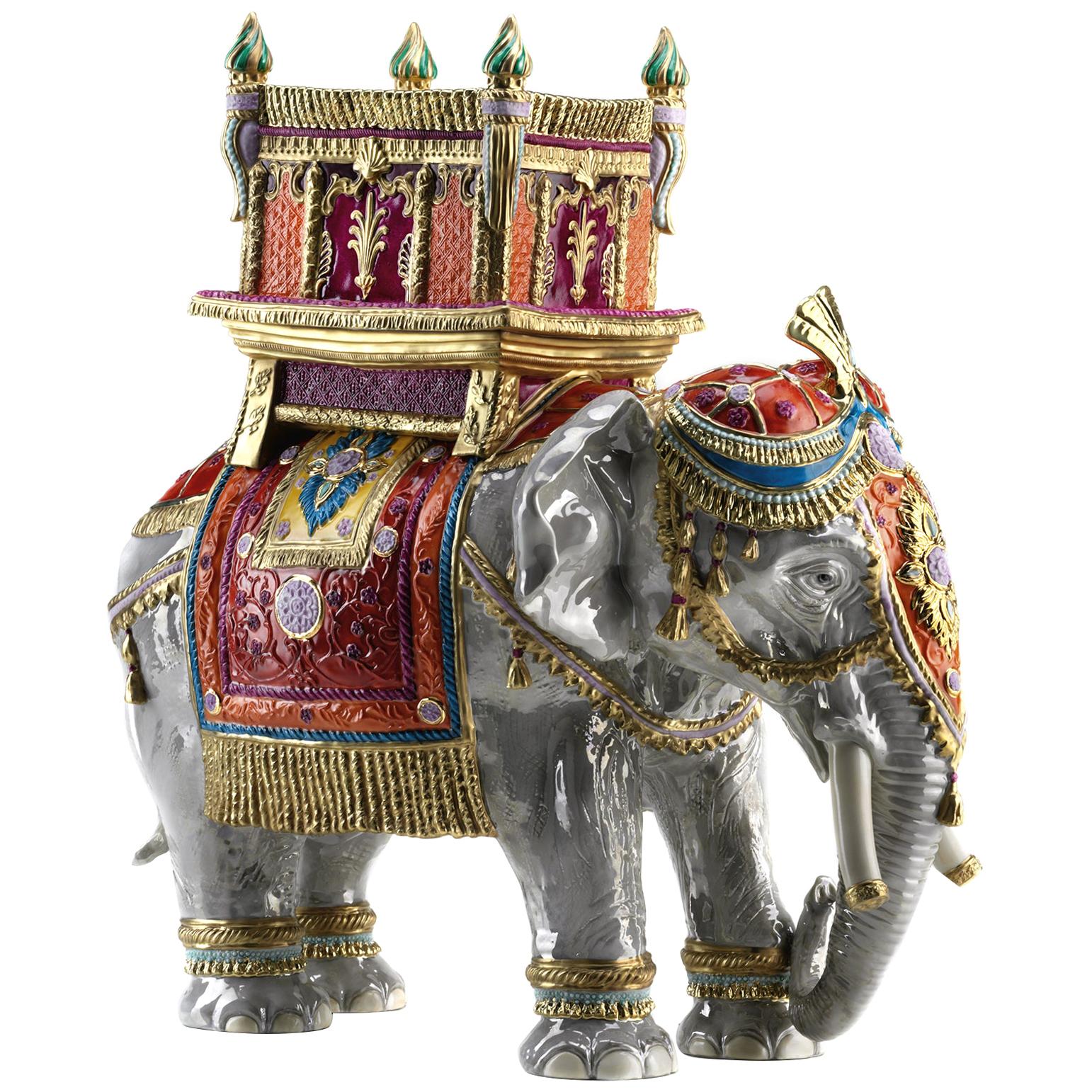 Rote Elefanten-Skulptur aus Udaipur im Angebot