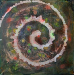 Abstraktes Gemälde „Spiral of colors“, 2023 von Udo Haderlein