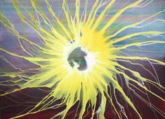 Pittura astratta "Toccato dal sole" 2017 di Udo Haderlein