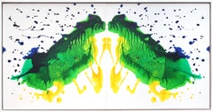 Composizione astratta con pittura acrilica, 2017 di Udo Haderlein