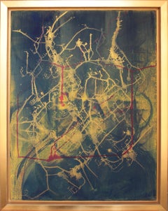 "Nascita cosmica" Pittura astratta del 2015 di Udo Haderlein
