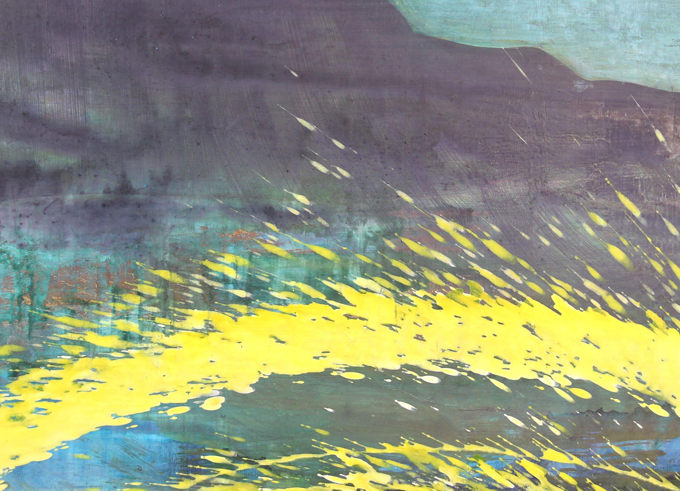 Udo Haderlein Pittura astratta su Wood 