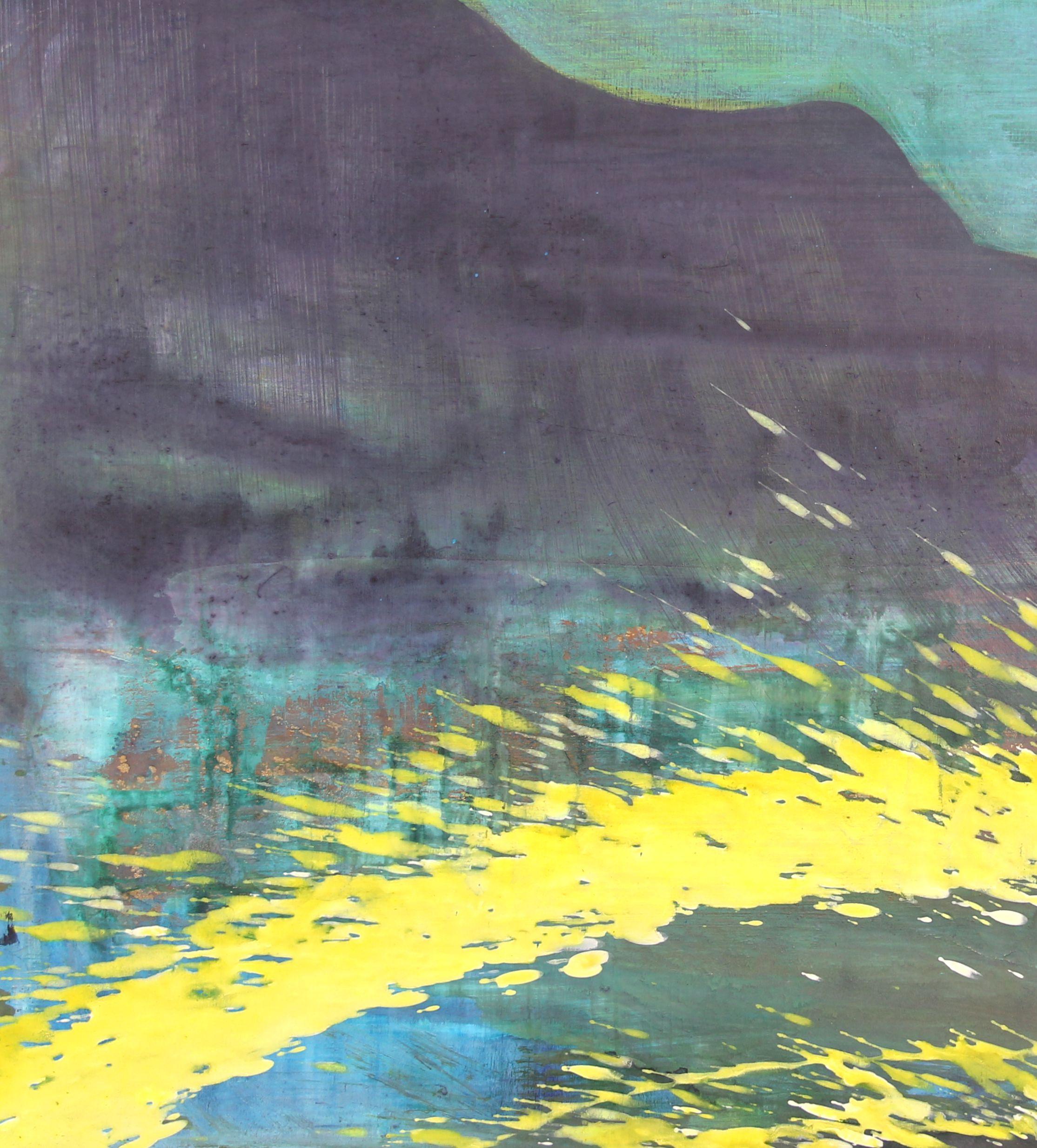 Udo Haderlein Pittura astratta su Wood 